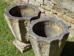 Pair Weathered Stone Planters