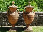 Weathered Terracotta Finial Urns