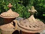 Weathered Terracotta Finial Urns