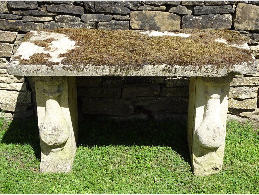 Salvaged Limestone Seat