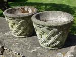 Pair of Small Woven Planters
