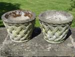 Pair of Small Woven Planters