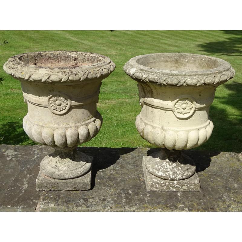 Pair Vintage Garden Urns Urns Holloways Garden Antiques