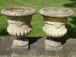 Pair of Vintage Garden Urns
