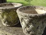 Pair of Basketwork Garden Planters