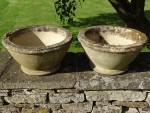 Pair of Weathered Bowl Planters