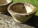 Pair of Weathered Bowl Planters