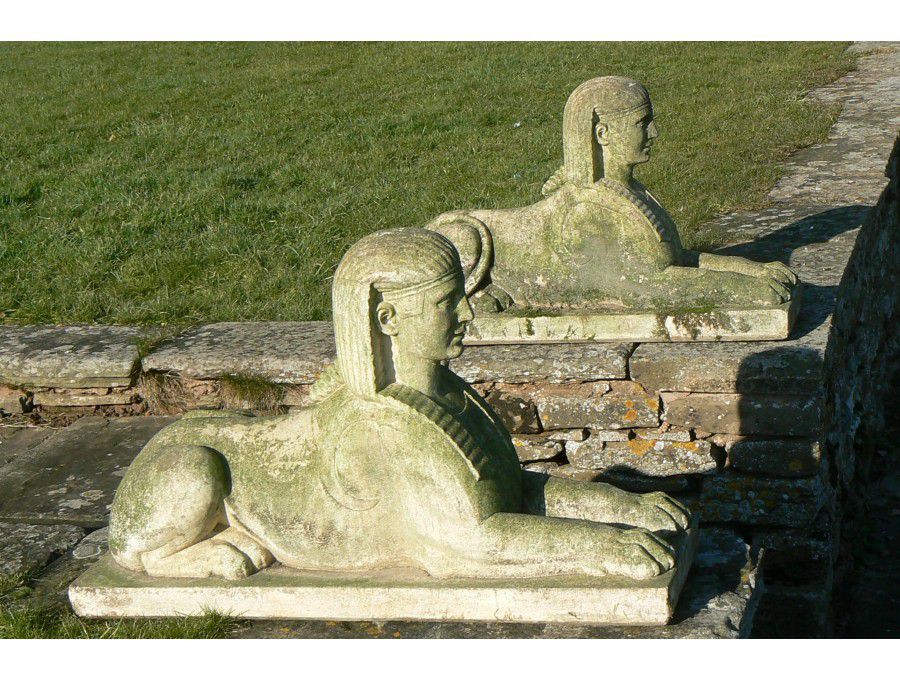 Pair Stone Sphinxes