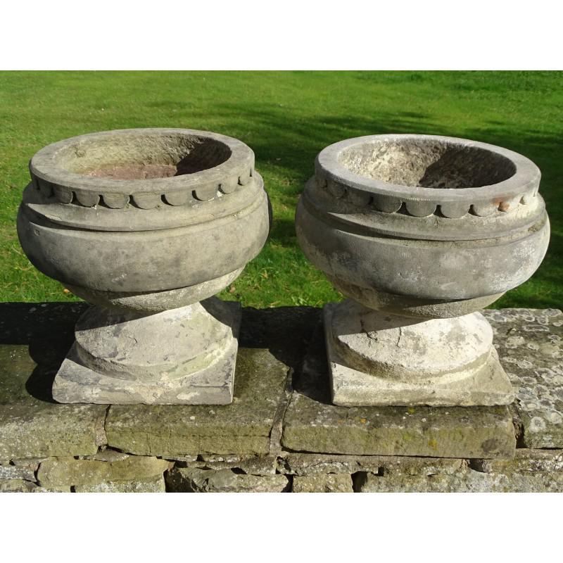 Antique Stone Urns (Pair) Urns Holloways Garden Antiques
