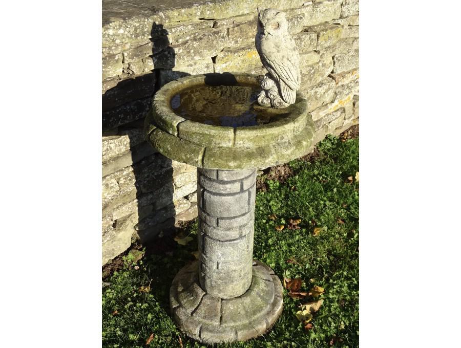 Weathered Garden Birdbath