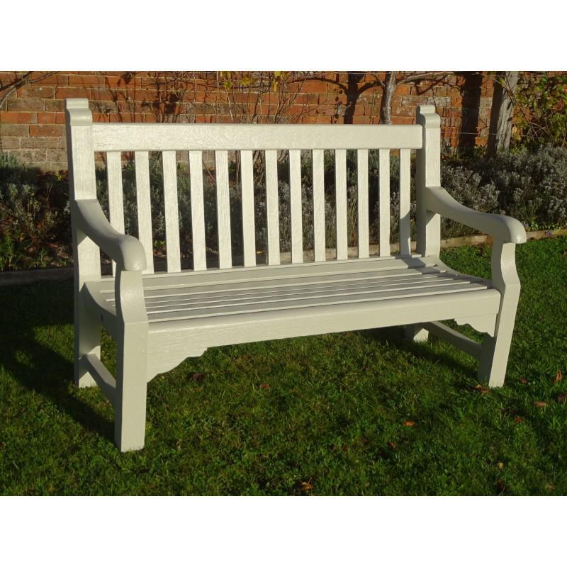 Vintage teak benchEdwardian painted garden bench