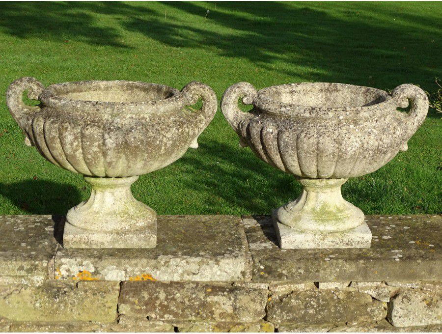 Weathered Garden Urns (Pair)