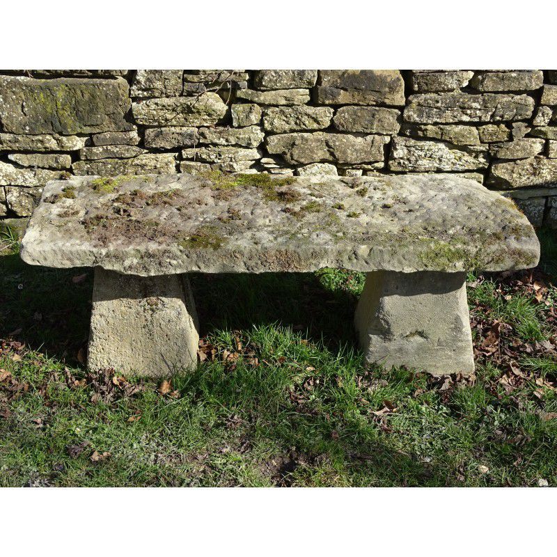 Antique Stone Garden Bench