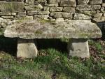 Antique Stone Garden Bench