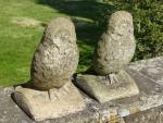 Weathered Stone Owls (Pair)