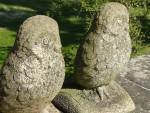 Weathered Stone Owls (Pair)