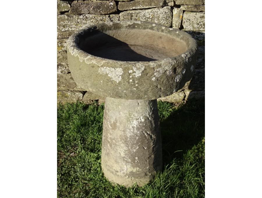 Round Stone Trough on Base