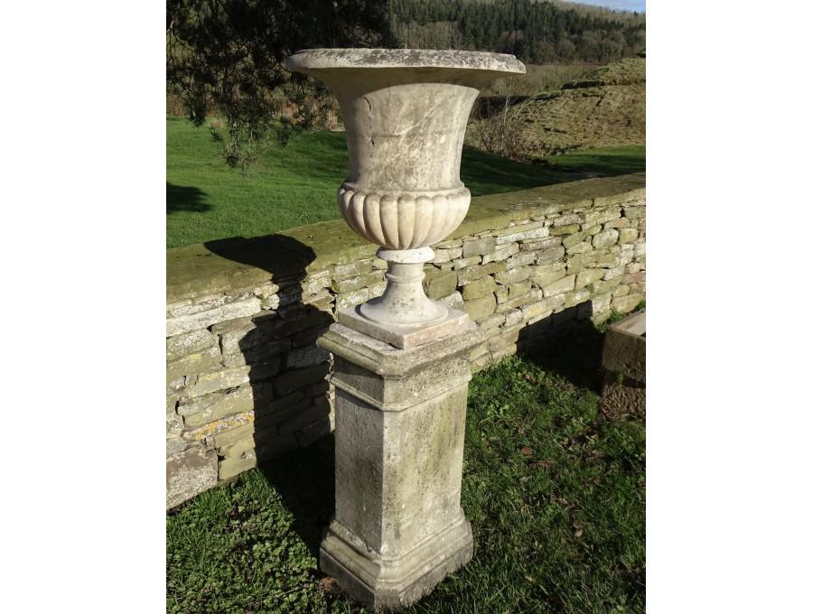 Antique Marble Urn on Plinth