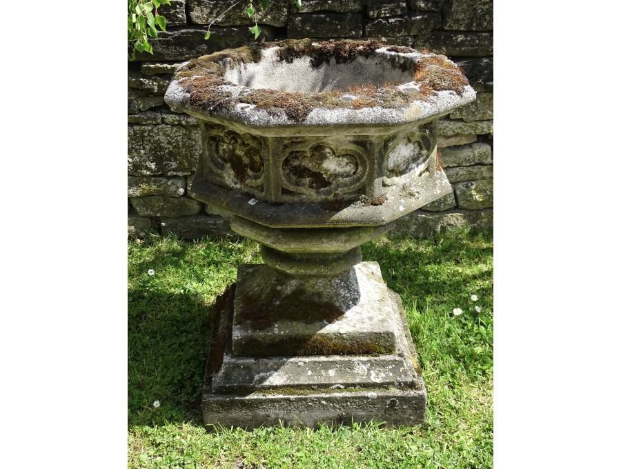Weathered Gothic Garden Urn