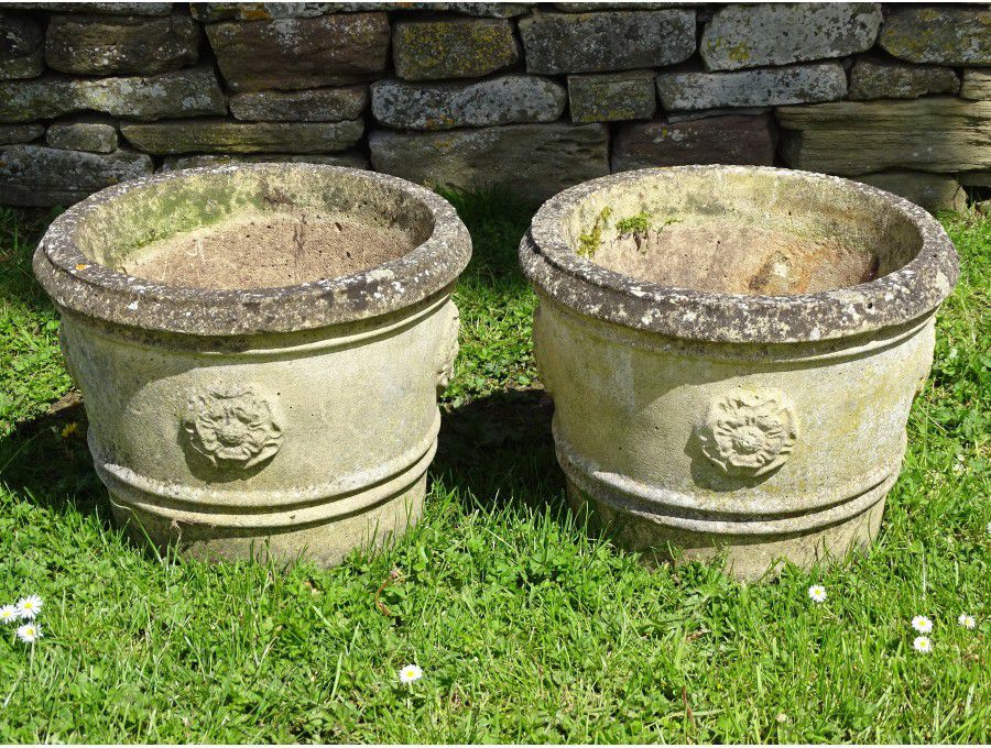 Weathered Garden Planters (Pair)