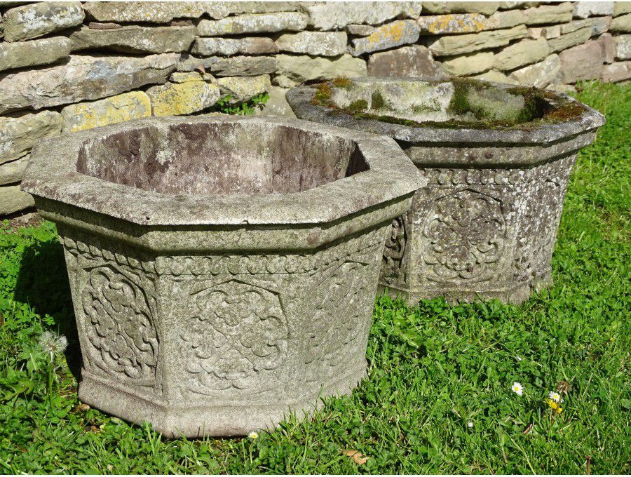 Weathered Garden Planters (Pair)