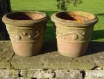 Weathered Scroll Pots (Pair)