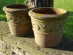 Weathered Scroll Pots (Pair)