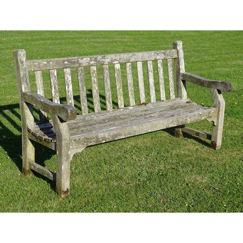 Weathered Gloster Teak Bench