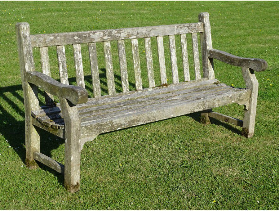Weathered Gloster Teak Bench