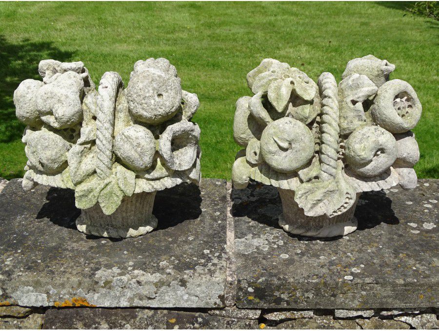 Antique Limestone Finials (Pair)