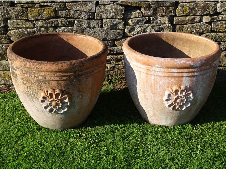 Weathered Terracotta Planters (Pair)
