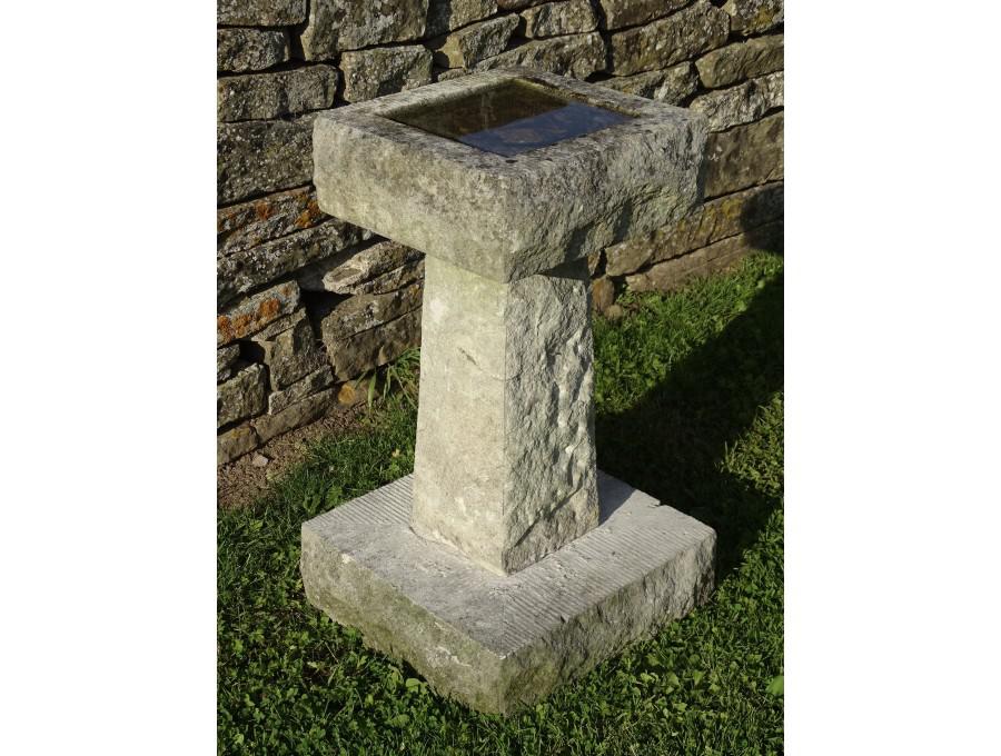 Vintage Carved Stone Birdbath