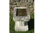 Vintage Carved Stone Birdbath