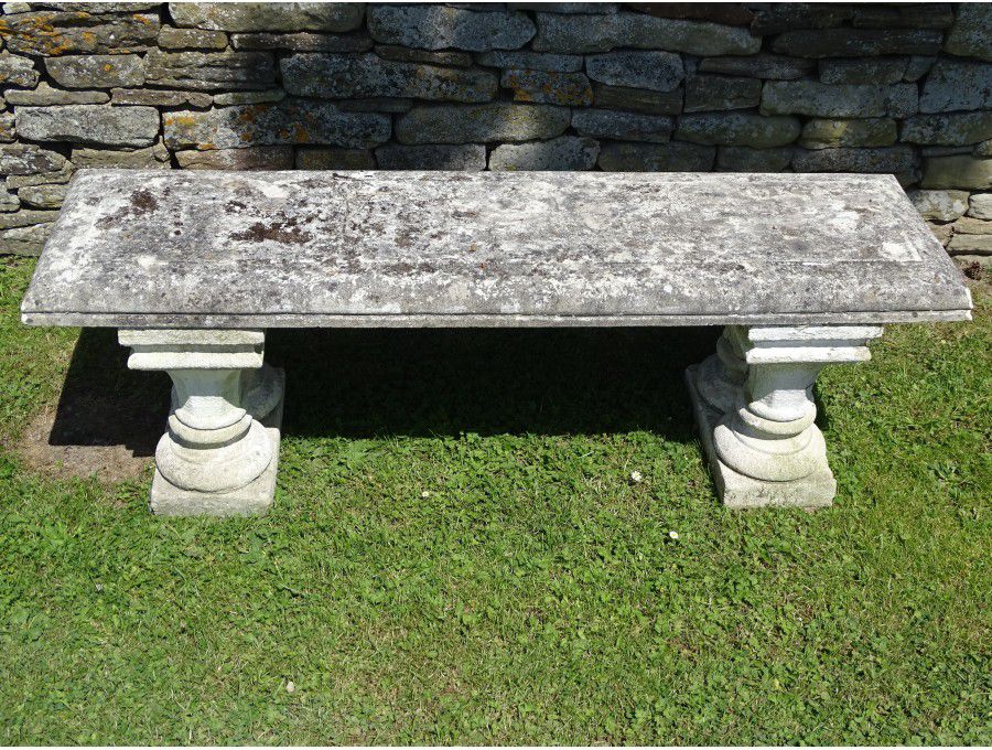 Large Composition Stone Bench