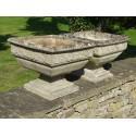 Weathered Square Urns (Pair)