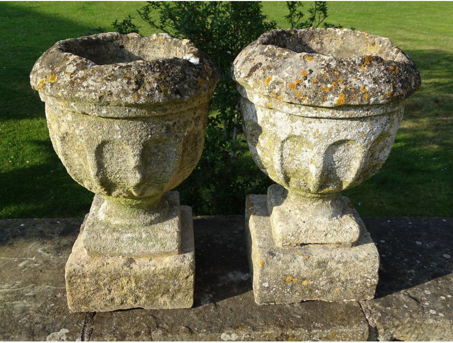 Antique Stone Urns (Pair)