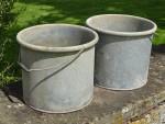 Vintage Galvanised Iron Pails (Pair)