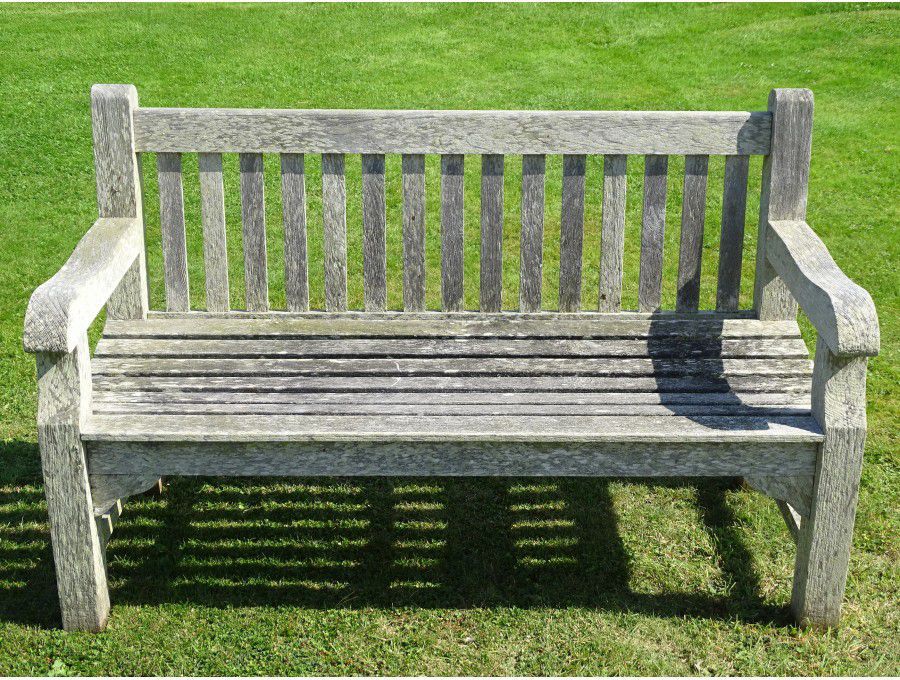 Weathered Teak Garden Bench