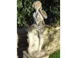Weathered Garden Statue on Plinth
