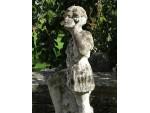 Weathered Garden Statue on Plinth