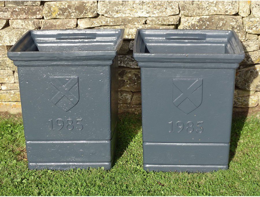 Salvaged Cast Iron Planters (Pair)