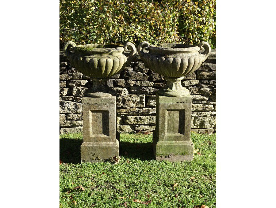 Weathered Garden Urns (Pair)