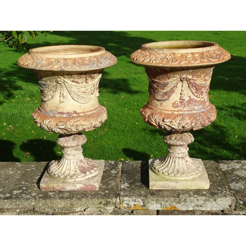 Antique Terracotta Garden Urns