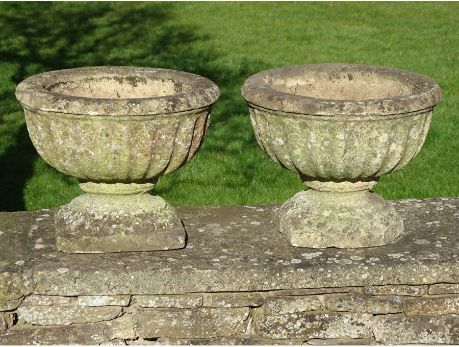 Weathered Garden Urns (Pair)