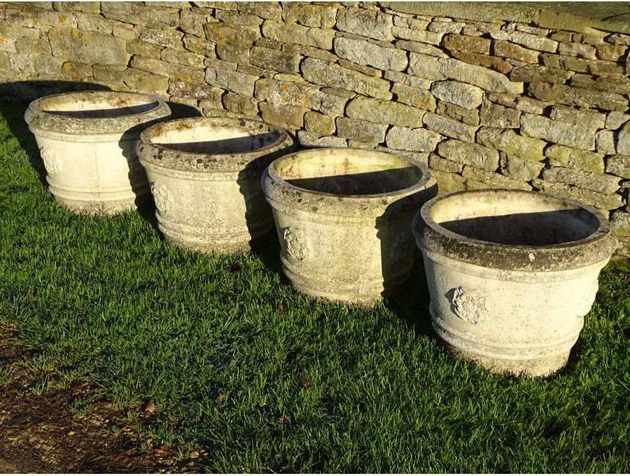 Weathered Tudor Rose Planters (Set)