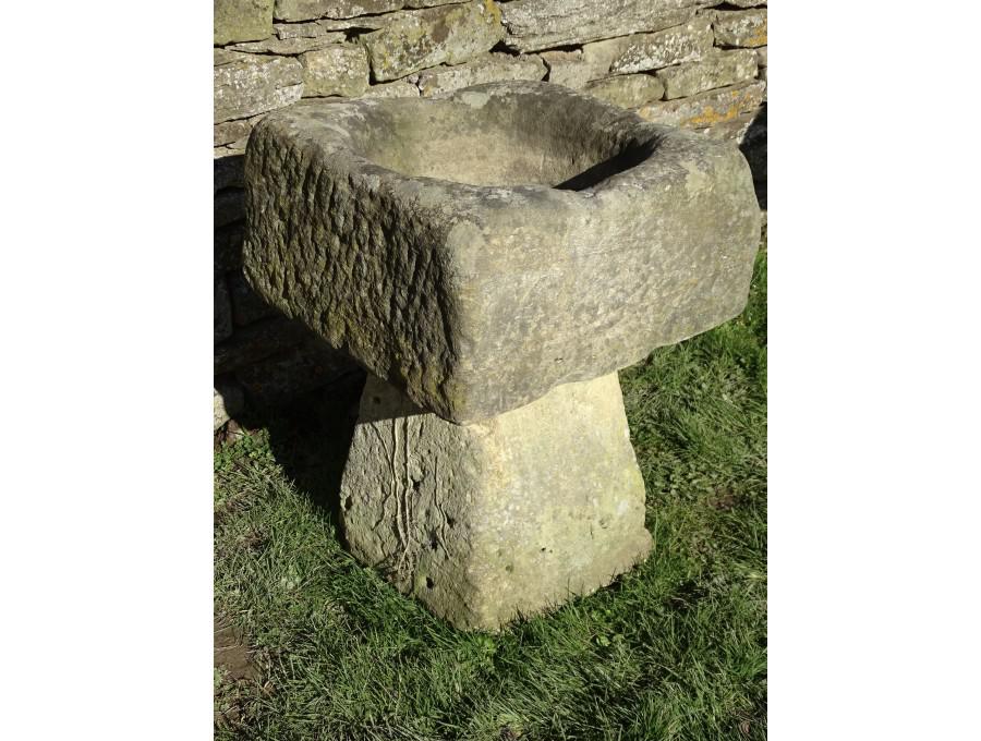 Square Stone Trough on Base