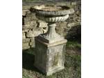 Weathered Garden Urn on Base