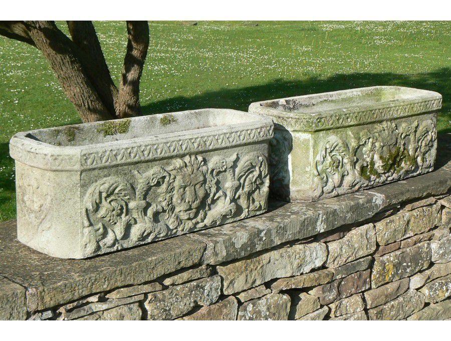 Pair Weathered Troughs