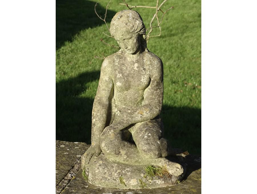 Vintage Statue Seated Girl
