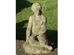 Vintage Statue Seated Girl